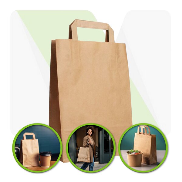 Paper carrier bags brown paper bags 22+10x28cm 