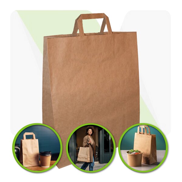 Paper bags brown 80g 32+12x40cm 