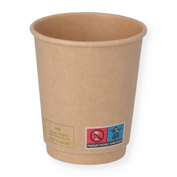 Double wall mug brown 200ml PE "Natural" 
