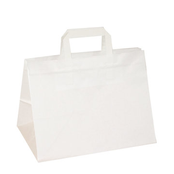 Paper carrier bags white 32+22x24cm