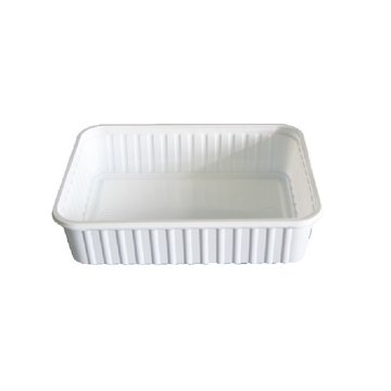 Rectangular tray PS white