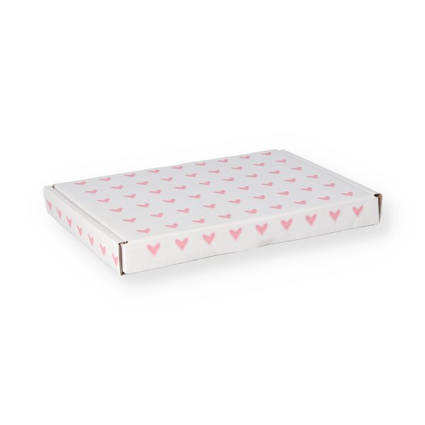 Wellpapp-Stanzverpackung #Herzchen, AM: 270x180x30mm 