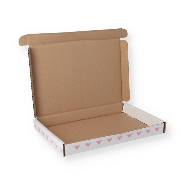 Wellpapp-Stanzverpackung #Herzchen, AM: 270x180x30mm 