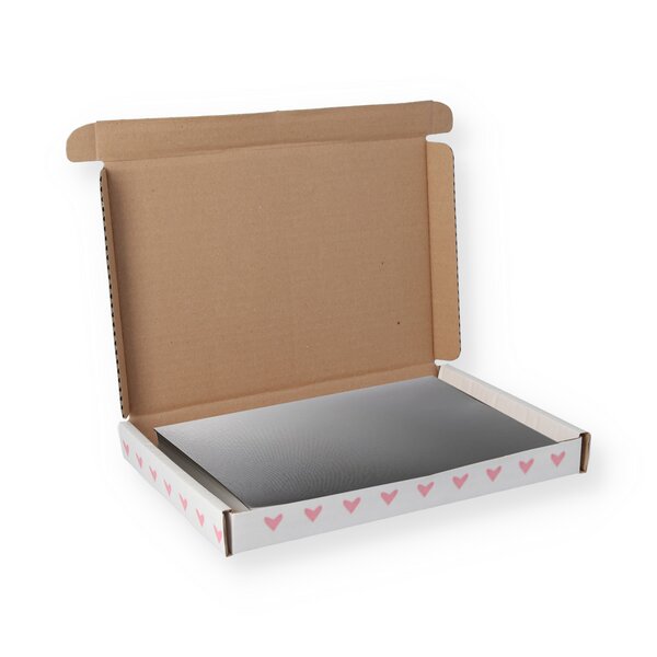 Wellpapp-Stanzverpackung #Herzchen, AM: 270x180x30mm 