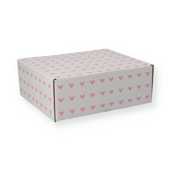 Wellpapp-Stanzverpackung #Herzchen, AM: 270x220x100mm 