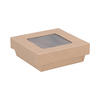 Produktbild Snackbox braun mit Deckel 12x12x4cm 450ml