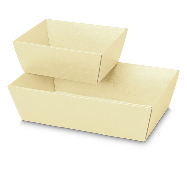 Pr&auml;sentkorb 4-eckig Seta creme 200x150x100mm -klein- 