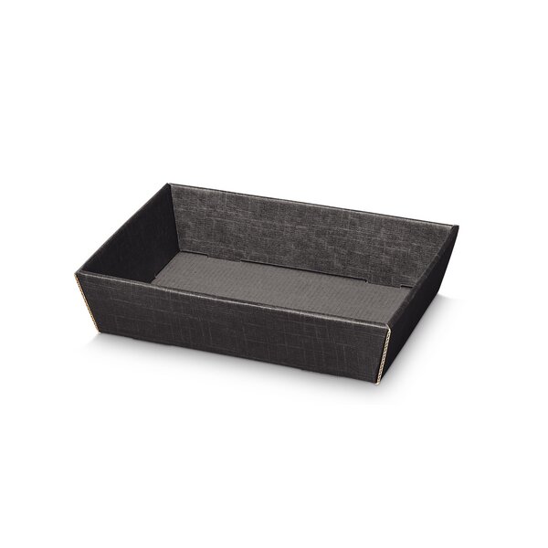 Pr&auml;sentkorb 4-eckig Seta Anthrazit flach mini 220x150x55mm 