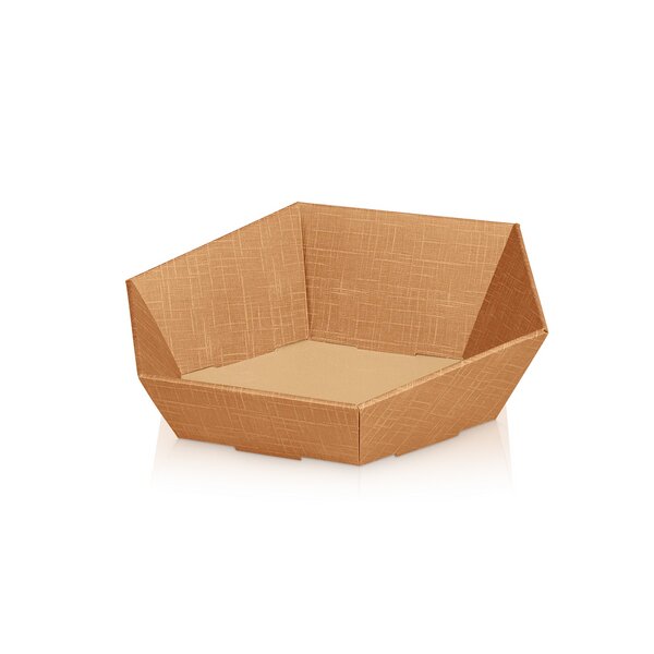 Pr&auml;sentkorb mini 6-eckig Seta Natur 24x22x6/10cm 