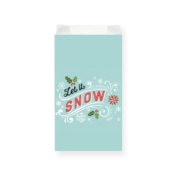 Faltenbeutel "Let it snow" 12+5x28cm