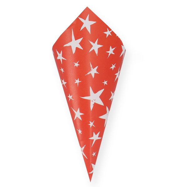 Spitztüten "Sternenglanz" rot 19cm/125g 