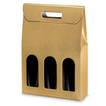 Carrying box open shaft for 3 bottles