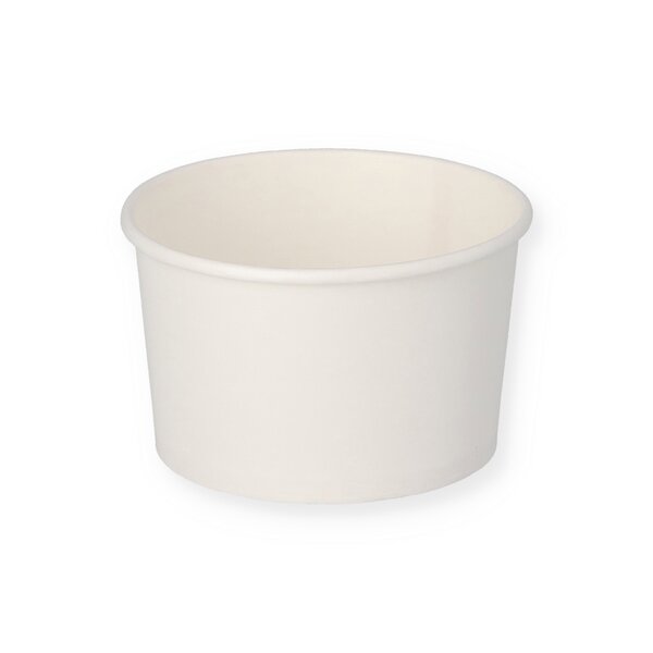 Ice cream cup white unprinted 12oz/290ml, PE-coated 