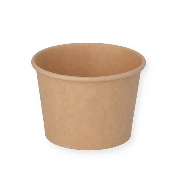 Eisbecher braun Kraft unbedruckt 16oz/390ml, PE-beschichtet 
