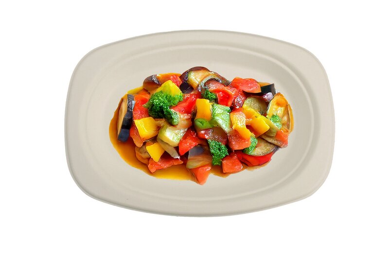 Bagasse plate white oval 233x162x22mm 