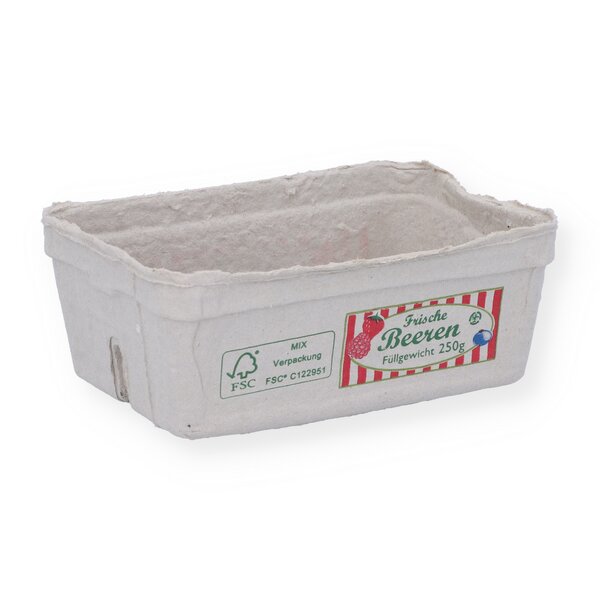 Fruit trays 250g soft fruit groundwood "Fresh berries" packaging trays 