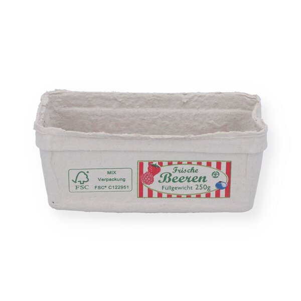 Fruit trays 250g soft fruit groundwood "Fresh berries" packaging trays 