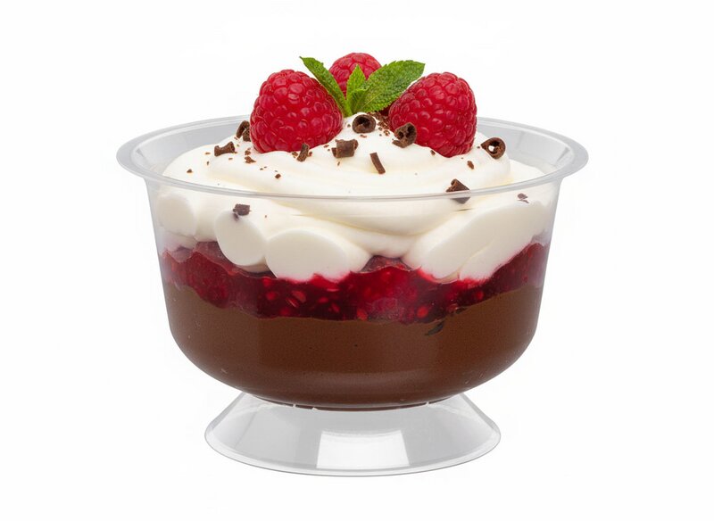 Dessertbecher mit Fu&szlig; glasklar 150ccm Yoghurtbecher 