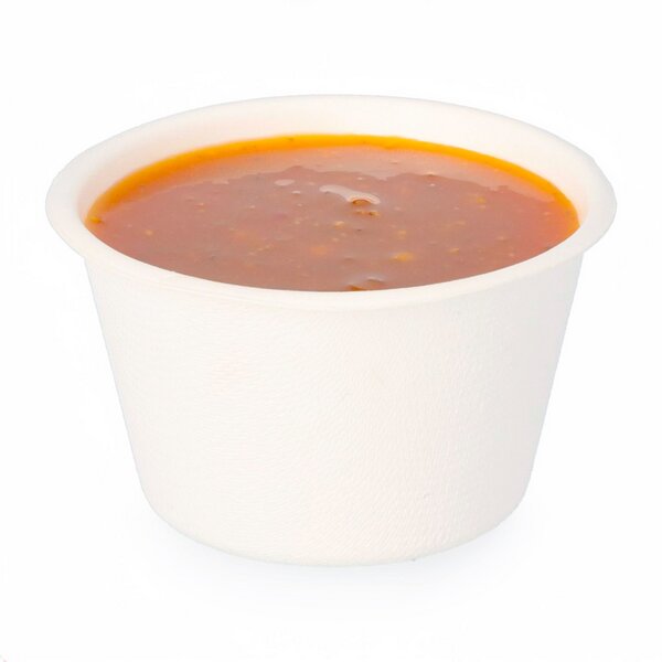 Dressingbecher Bagasse wei&szlig; Saucenbecher 100ml &Oslash; 77mm x 45mm 
