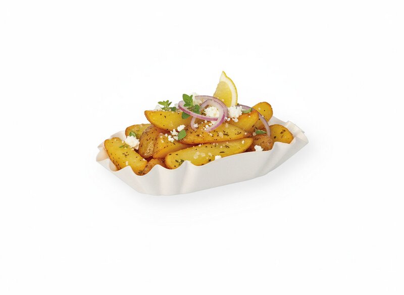 Pommes bowls oval cardboard bowls 9x16x3cm 