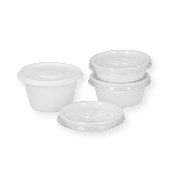 R-PET lid for bagasse dressing cups 30,50,80 100 ml 