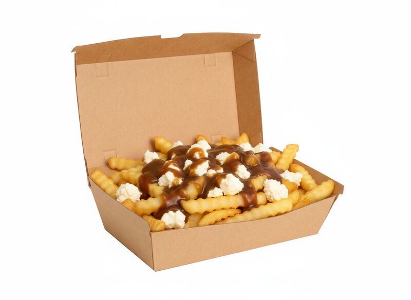 Snack box brown 175x90x84mm with hinged lid 