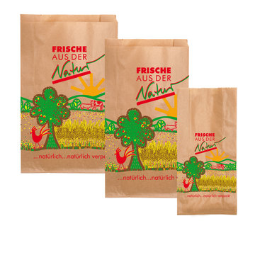 Faltenbeutel braun 14+6x21cm "Frische aus der Natur"