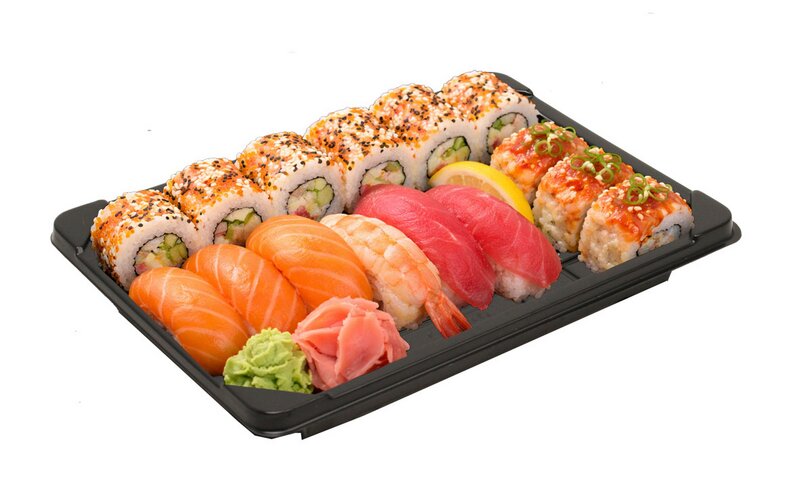 Sushi-Schale schwarz PS 160x110x18mm #TS08B 