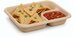 Bio Nacho-Tray klein Bagasse natur mit Dip-Fach 