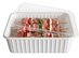 Rectangular trays white PS 1000cc with lid 