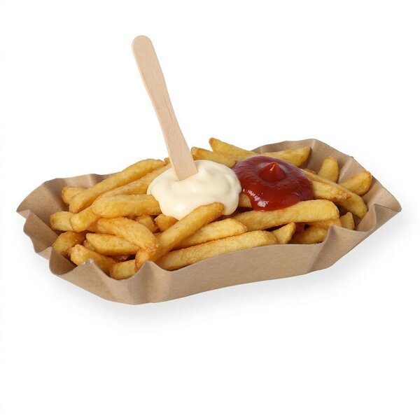 Bio Pappschalen 1/4kg 9x14x3cm braun unbeschichtet, fettdicht 