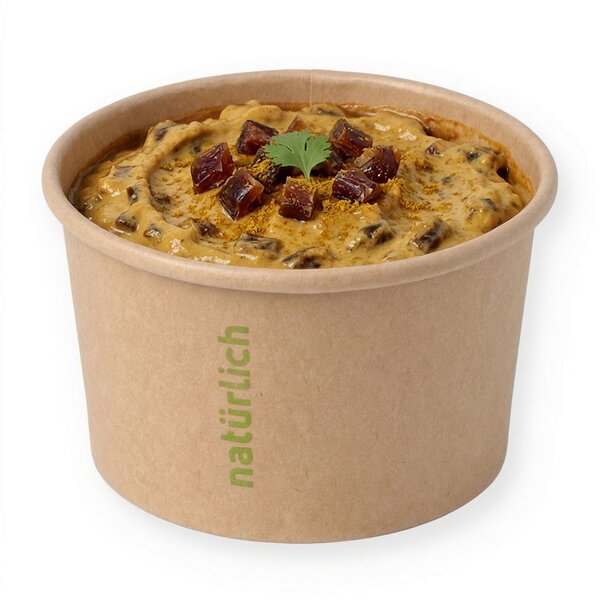 Feinkostbecher aus Hartpapier braun rund 125ccm 