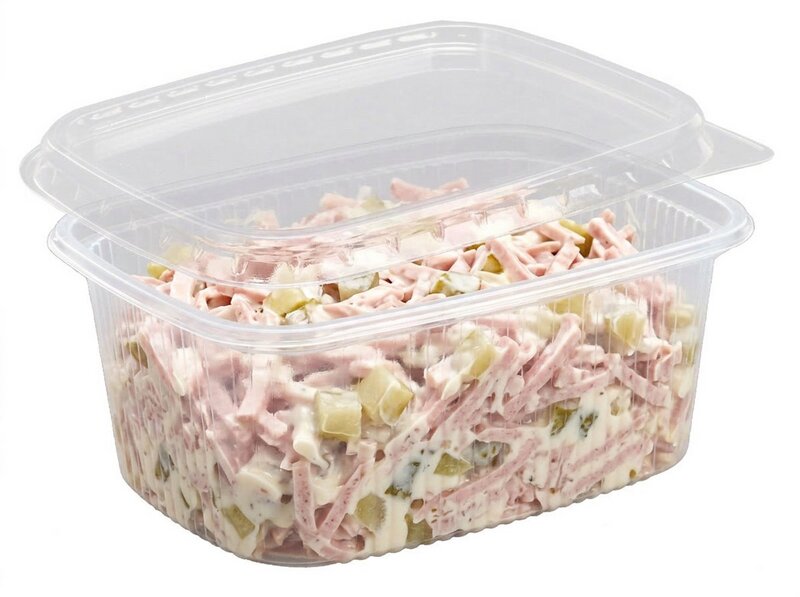 Delicatessen cup square with lid clear PP for 200ml 