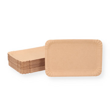 Pappteller braun 13x20cm unbeschichtet
