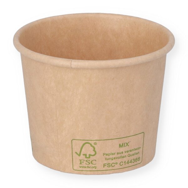 Dressingbecher braun rund 85ml (3oz) aus Hartpapier 