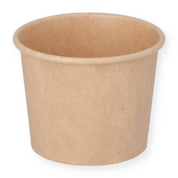 Brown dressing cup made of hard paper