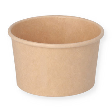 Delicatessen cup made of hard paper brown round