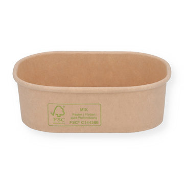 Delicatessen cup made of hard paper brown square