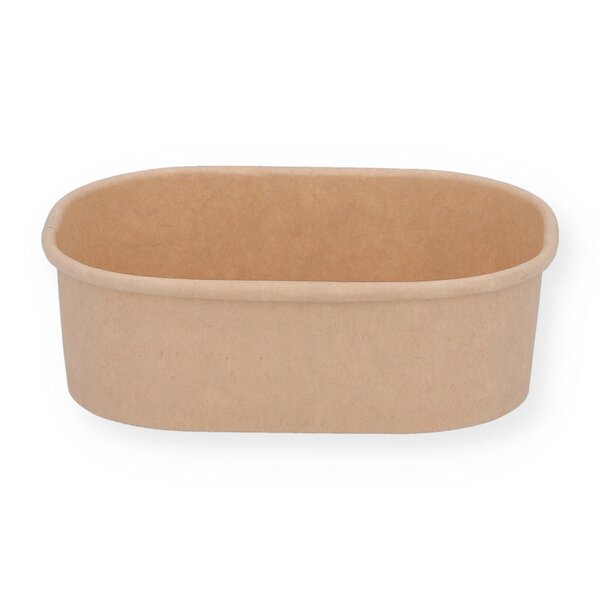 Rectangular delicatessen cup made of brown hard paper 125cc 