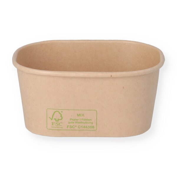 Feinkostbecher Hartpapier braun 250 ml eckig 