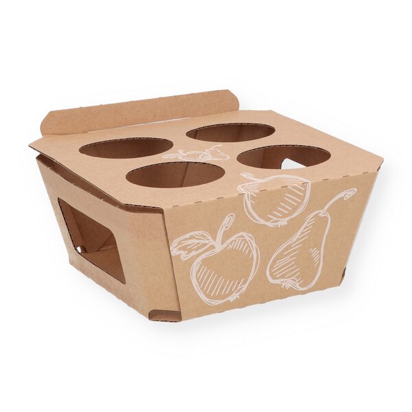 Verpackungsschalen f&uuml;r &Auml;pfel / Birnen Pappe mit Deckel 