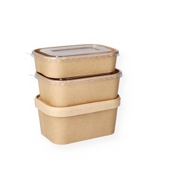 Rectangular tray brown 500 ml packaging trays 172 x 120 x 41 mm 