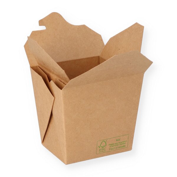 Asia Box braun 400 ml aus Hartpapier &ndash; 16 oz 