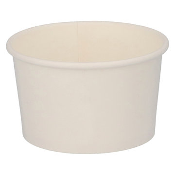 Delicatessen cup made of hard paper white round