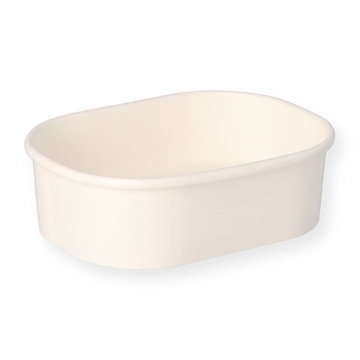 Delicatessen cup made of hard paper white square