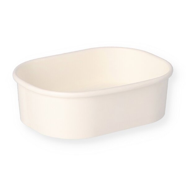Delicatessen cup made of hard paper white rectangular for 125cc 
