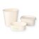 Delicatessen cup made of hard paper white rectangular for 125cc 
