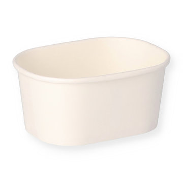 Delicatessen cup made of hard paper white rectangular for 250cc