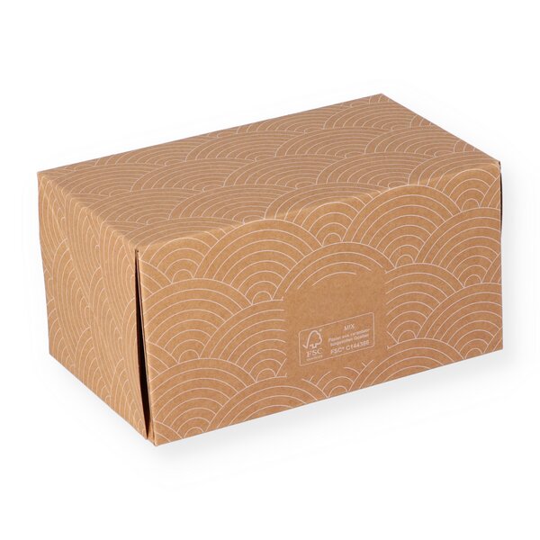 Cake box brown Kraft 105x160x94mm w. neutral print 