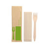 Produktbild Holz Gabel 165mm und Serviette im Papierbeutel